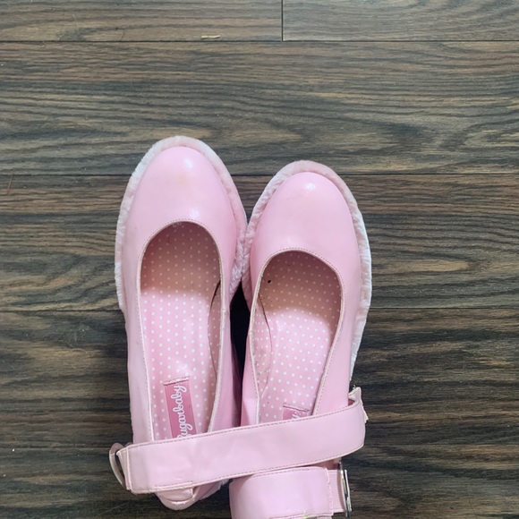 Dolls Kill Sugar Baby Faux Fur Rave Platforms - Picture 3 of 6